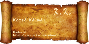 Koczó Kálmán névjegykártya