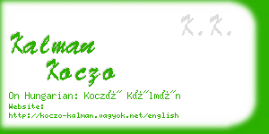 kalman koczo business card